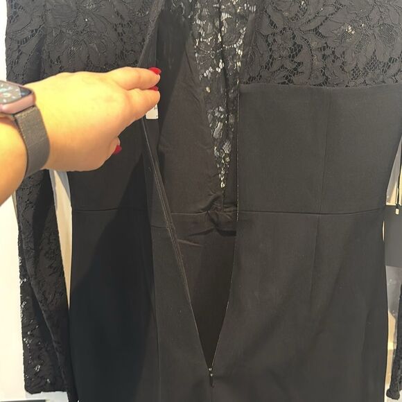 Babaton masaki classic black mini lace long sleeve dress size 8 NWT - Picture 5 of 10